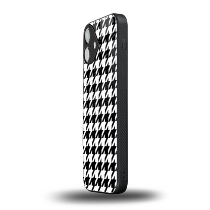 Houndstooth iphone 16 plus mobile cover | shockproof glass phone case