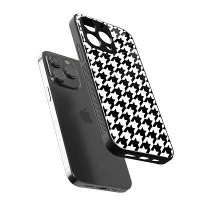 Houndstooth sleek iphone 16 pro max cover with tempered glass back and TPU edges
