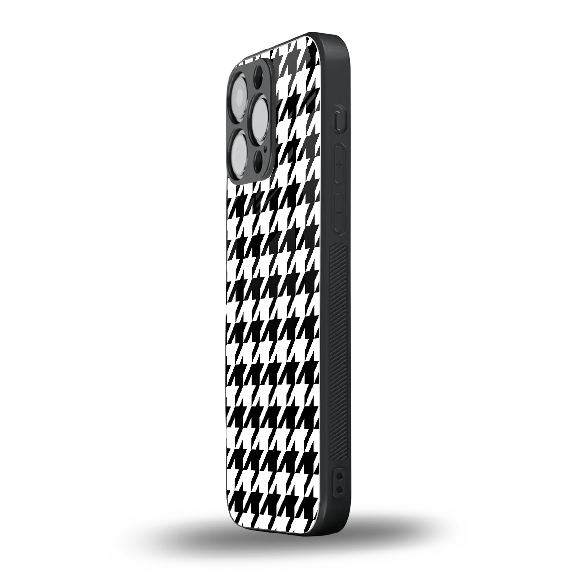 Houndstooth iphone 16 pro max mobile cover | shockproof glass phone case
