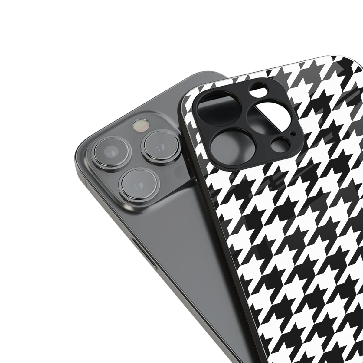 Houndstooth Phone Case for Iphone 16 | Glass Case