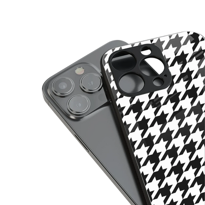 Houndstooth stylish phone case for iphone xr | glossy glass and slim fit