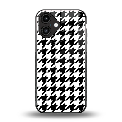 Houndstooth back phone cover | glass case for iphone 16