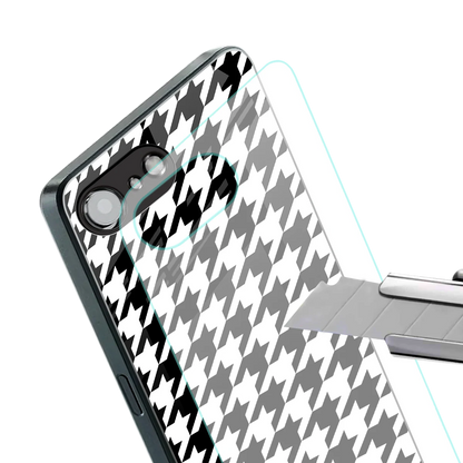 Houndstooth stylish phone case for iphone 16e | glossy glass and slim fit