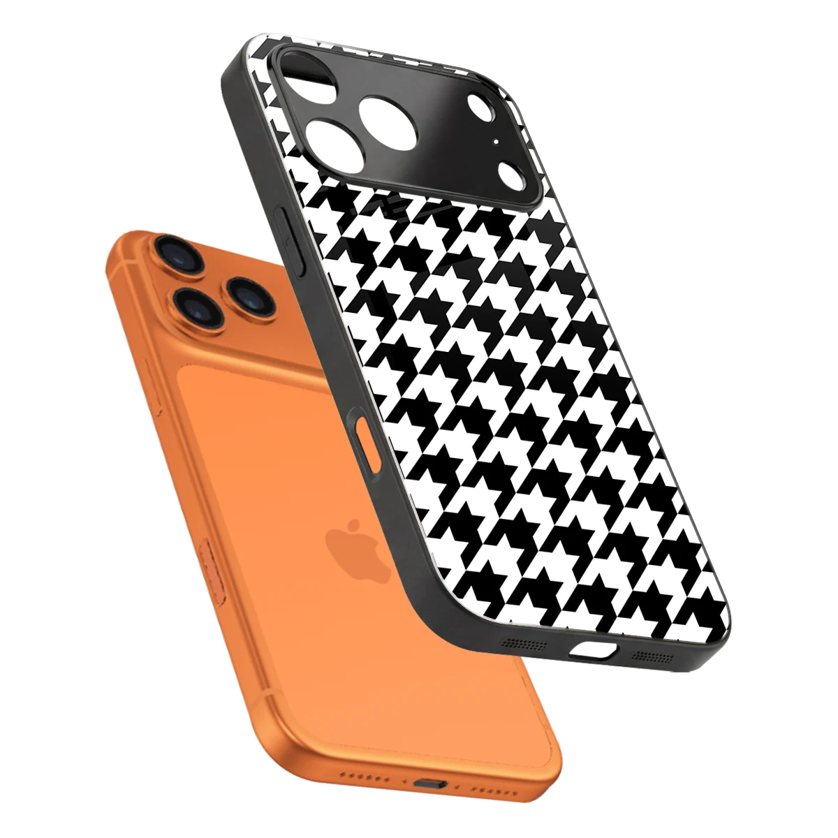 Houndstooth sleek iphone 17 pro cover with tempered glass back and TPU edges