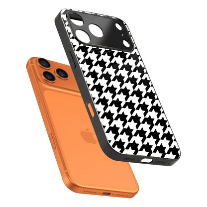 Houndstooth sleek iphone 17 pro cover with tempered glass back and TPU edges