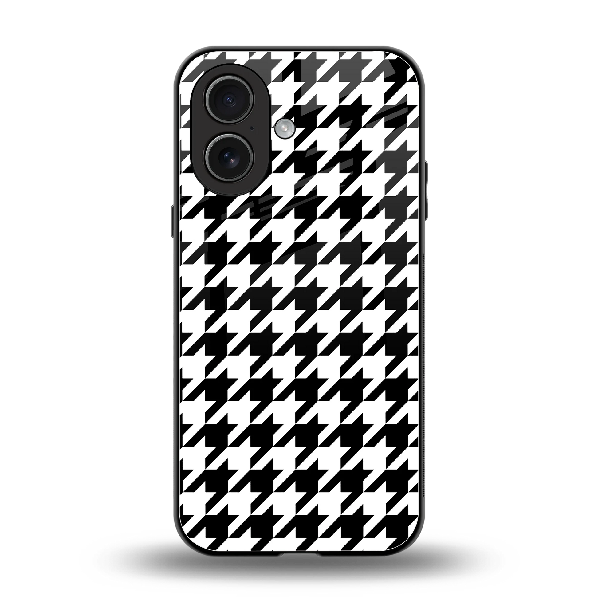 Houndstooth back phone cover | glass case for iphone 17