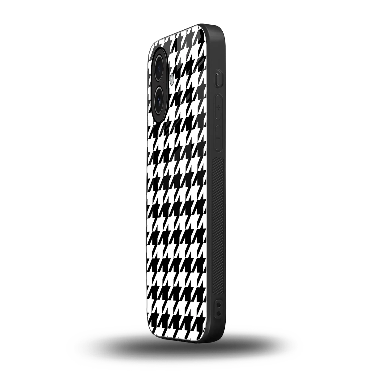 Houndstooth iphone 17 mobile cover | shockproof glass phone case