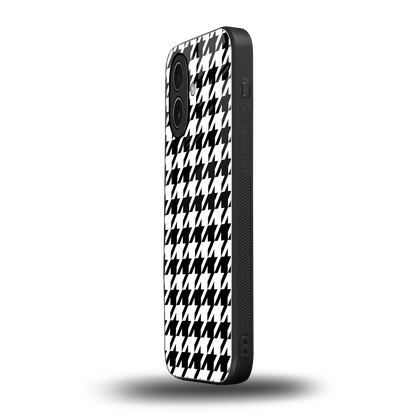 Houndstooth iphone 17 mobile cover | shockproof glass phone case