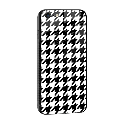 Houndstooth sleek iphone 6s cover with tempered glass back and TPU edges