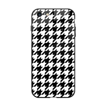 Houndstooth back phone cover | glass case for iphone 6s plus