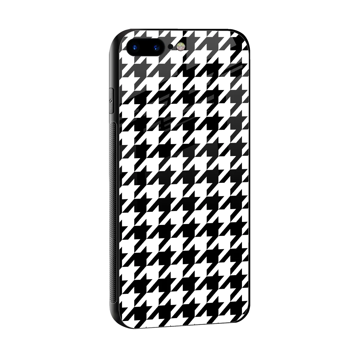 Houndstooth sleek iphone 7 plus cover with tempered glass back and TPU edges