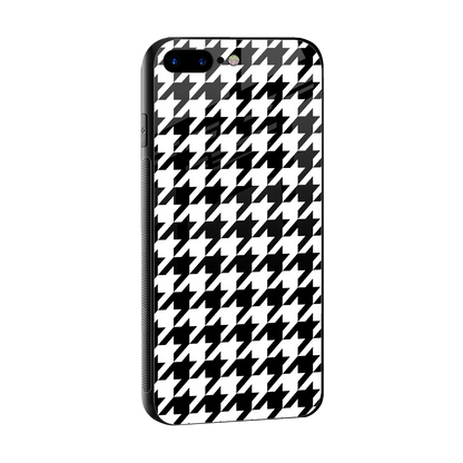 Houndstooth sleek iphone 7 plus cover with tempered glass back and TPU edges