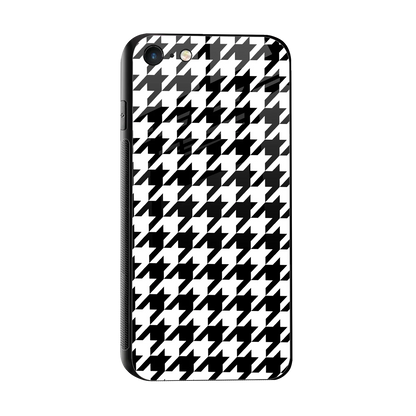 Houndstooth sleek iphone 8 cover with tempered glass back and TPU edges