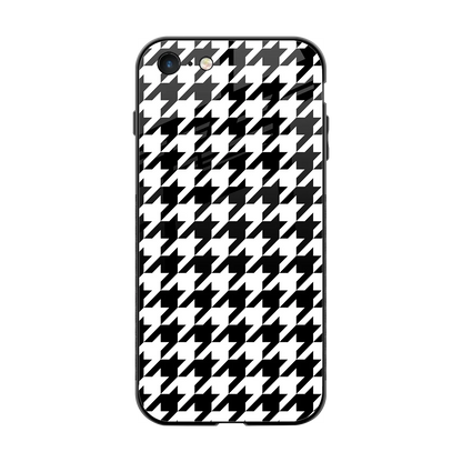 Houndstooth back phone cover | glass case for iphone 8