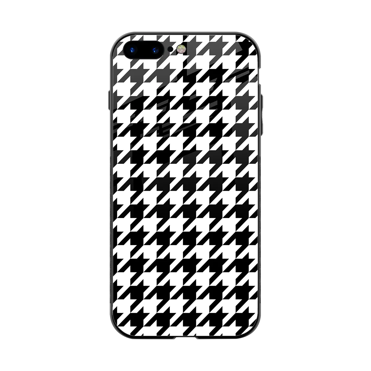 Houndstooth back phone cover | glass case for iphone 7 plus