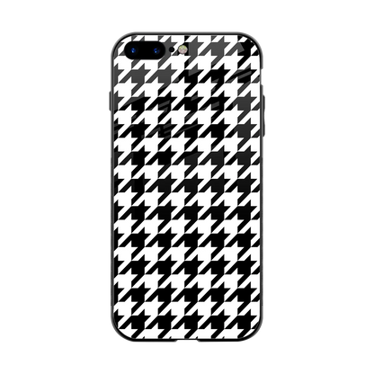 Houndstooth back phone cover | glass case for iphone 7 plus