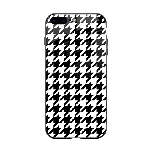 Houndstooth back phone cover | glass case for iphone 7 plus