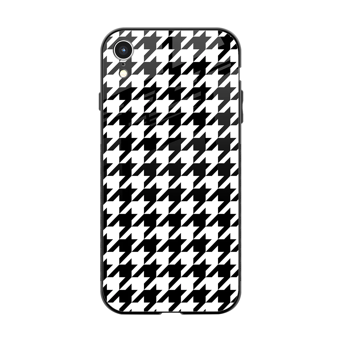 Houndstooth back phone cover | glass case for iphone xr