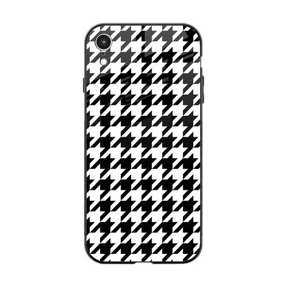 Houndstooth back phone cover | glass case for iphone xr