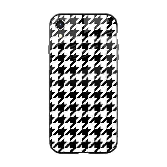 Houndstooth back phone cover | glass case for iphone xr
