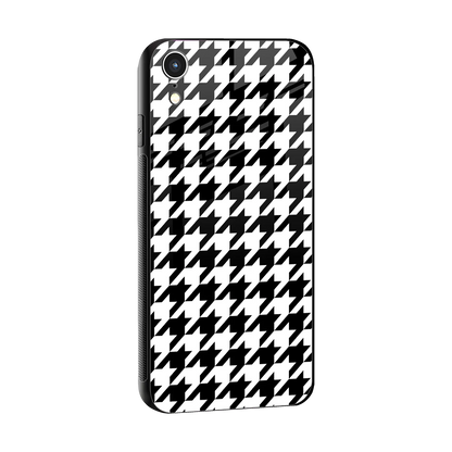Houndstooth sleek iphone xr cover with tempered glass back and TPU edges