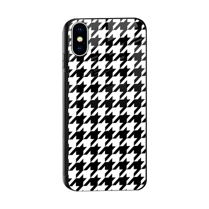 Houndstooth sleek iphone xs cover with tempered glass back and TPU edges