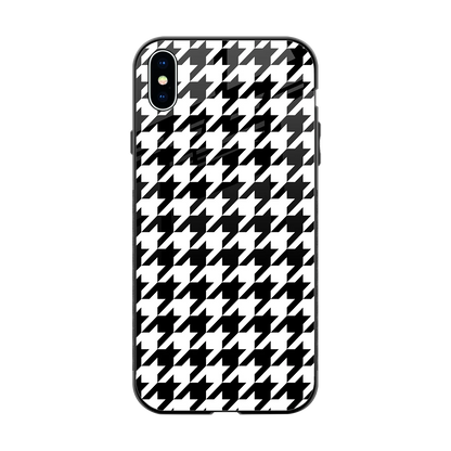 Houndstooth back phone cover | glass case for iphone xs max