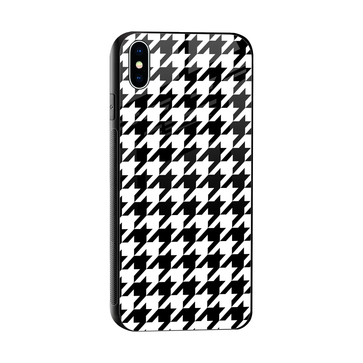 Houndstooth sleek iphone xs max cover with tempered glass back and TPU edges
