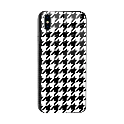Houndstooth sleek iphone xs max cover with tempered glass back and TPU edges
