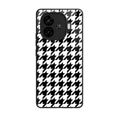 Houndstooth back phone cover | glass case for iqoo neo 10r 5g