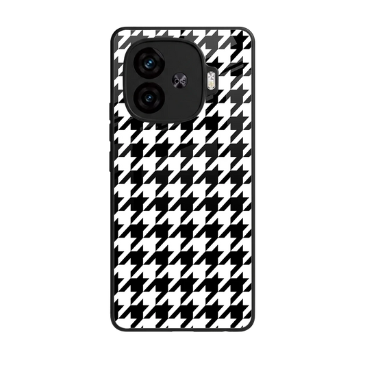 Houndstooth back phone cover | glass case for iqoo neo 10r 5g