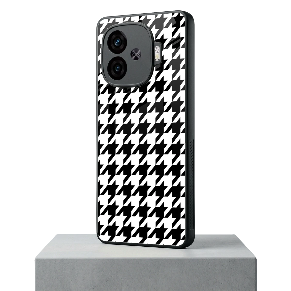 Houndstooth iqoo neo 10r 5g mobile cover | shockproof glass phone case