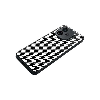 Houndstooth stylish phone case for iqoo neo 10r 5g | glossy glass and slim fit