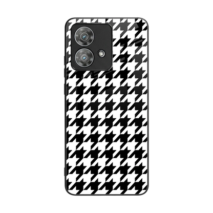 Houndstooth back phone cover | glass case for motorola edge 40 neo 5g