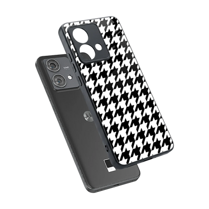 Houndstooth sleek motorola edge 40 neo 5g cover with tempered glass back and TPU edges