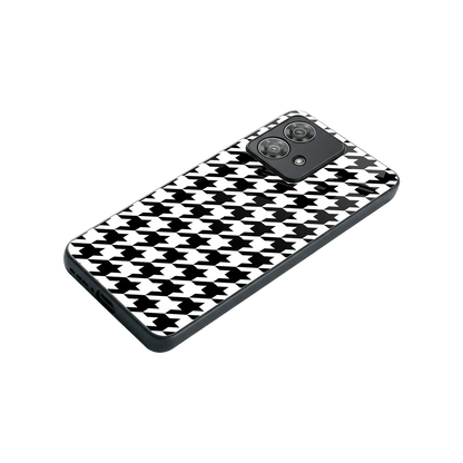 Houndstooth stylish phone case for motorola edge 40 neo 5g | glossy glass and slim fit