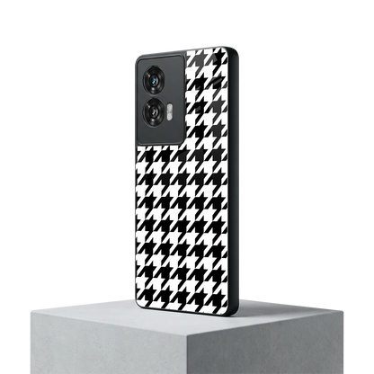 Houndstooth motorola edge 50 fusion mobile cover | shockproof glass phone case