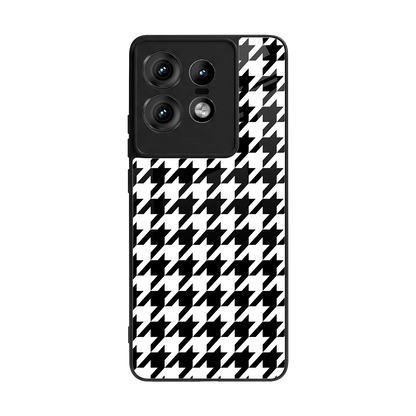 Houndstooth back phone cover | glass case for motorola edge 50 pro
