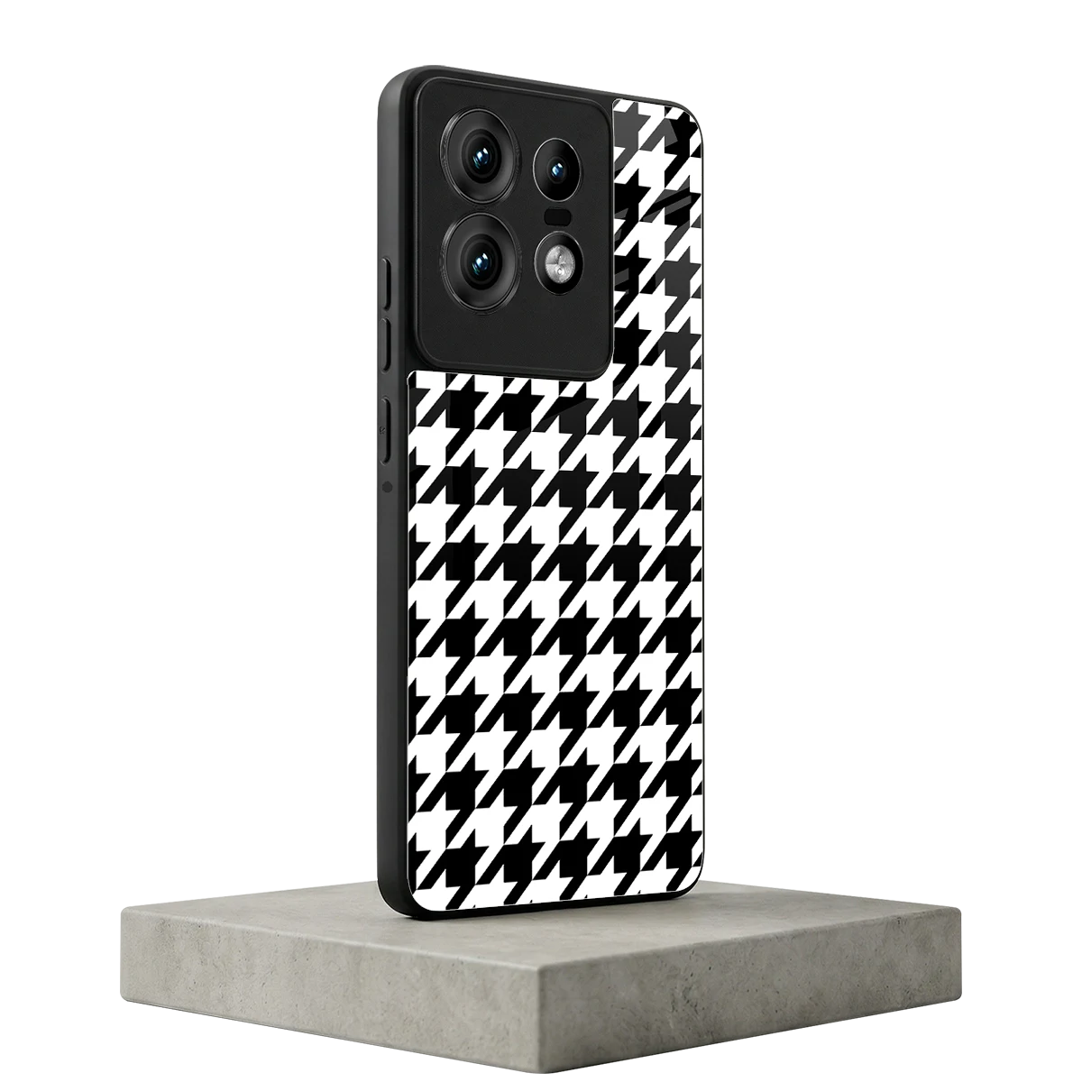 Houndstooth motorola edge 50 pro mobile cover | shockproof glass phone case