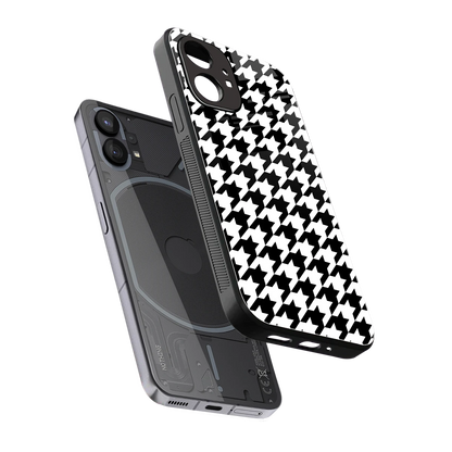Houndstooth sleek nothing phone 1 cover with tempered glass back and TPU edges