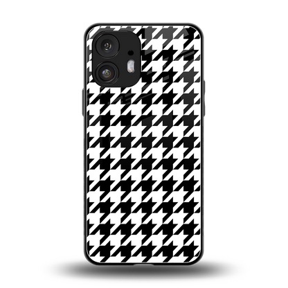 Houndstooth back phone cover | glass case for nothing phone 2