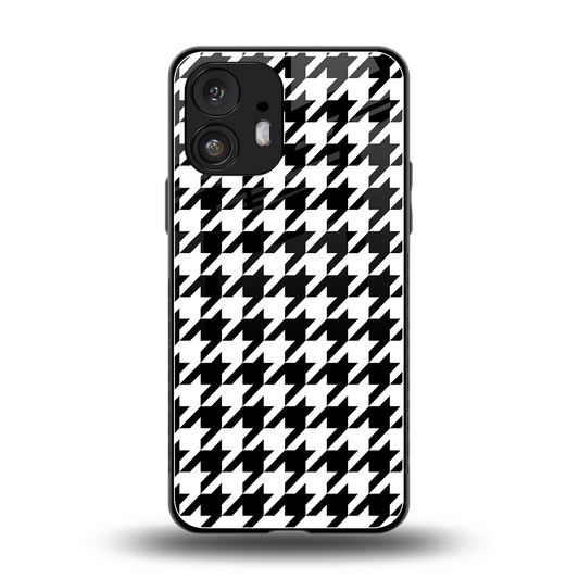 Houndstooth back phone cover | glass case for nothing phone 2
