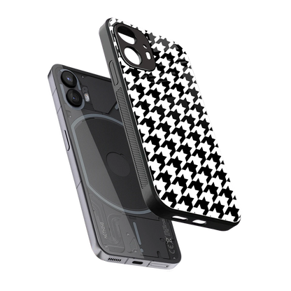 Houndstooth sleek nothing phone 2 cover with tempered glass back and TPU edges