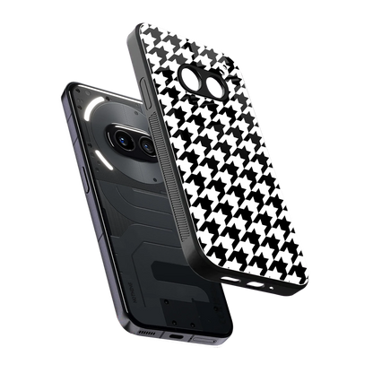 Houndstooth sleek nothing phone 2a cover with tempered glass back and TPU edges