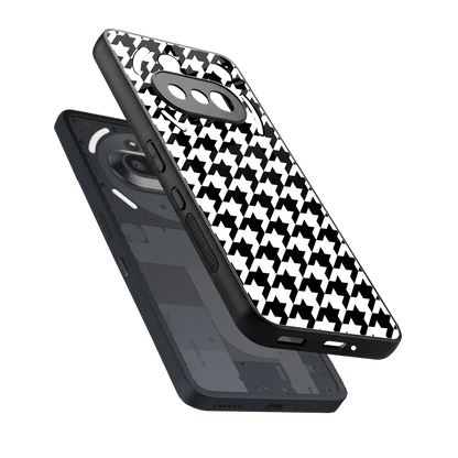 Houndstooth sleek nothing phone 3a cover with tempered glass back and TPU edges