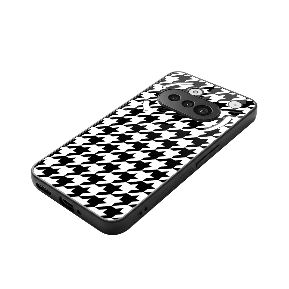 Houndstooth stylish phone case for nothing phone 3a | glossy glass and slim fit