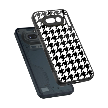 Houndstooth sleek nothing phone 4a cover with tempered glass back and TPU edges