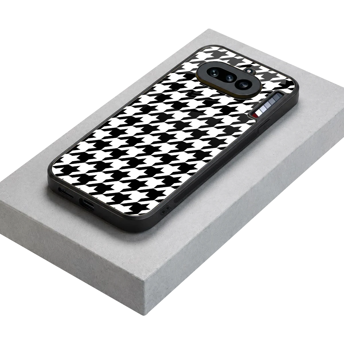 Houndstooth stylish phone case for nothing phone 4a | glossy glass and slim fit