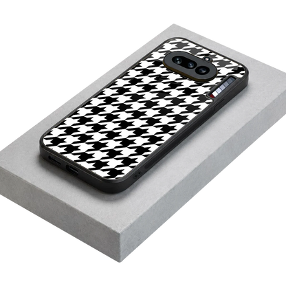 Houndstooth stylish phone case for nothing phone 4a | glossy glass and slim fit
