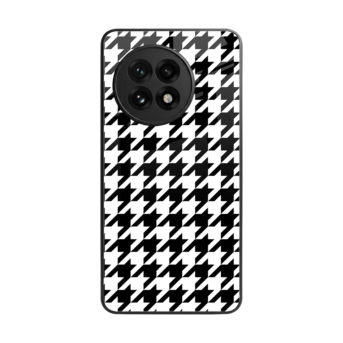 Houndstooth back phone cover | glass case for oneplus 13r
